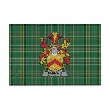 Fanning Irish Clan Tartan House Flag with Coat of Arms