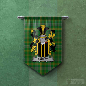 Tartan Vibes Clothing Farley Irish Clan Tartan Gonfalon, Tartan Banner with Coat of Arms