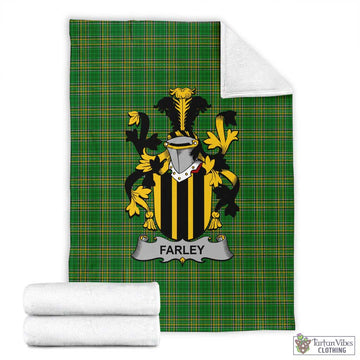 Farley Irish Clan Tartan Blanket with Coat of Arms X-Large 59 x 79 inches 150 x 200 cm - Tartan Vibes Clothing