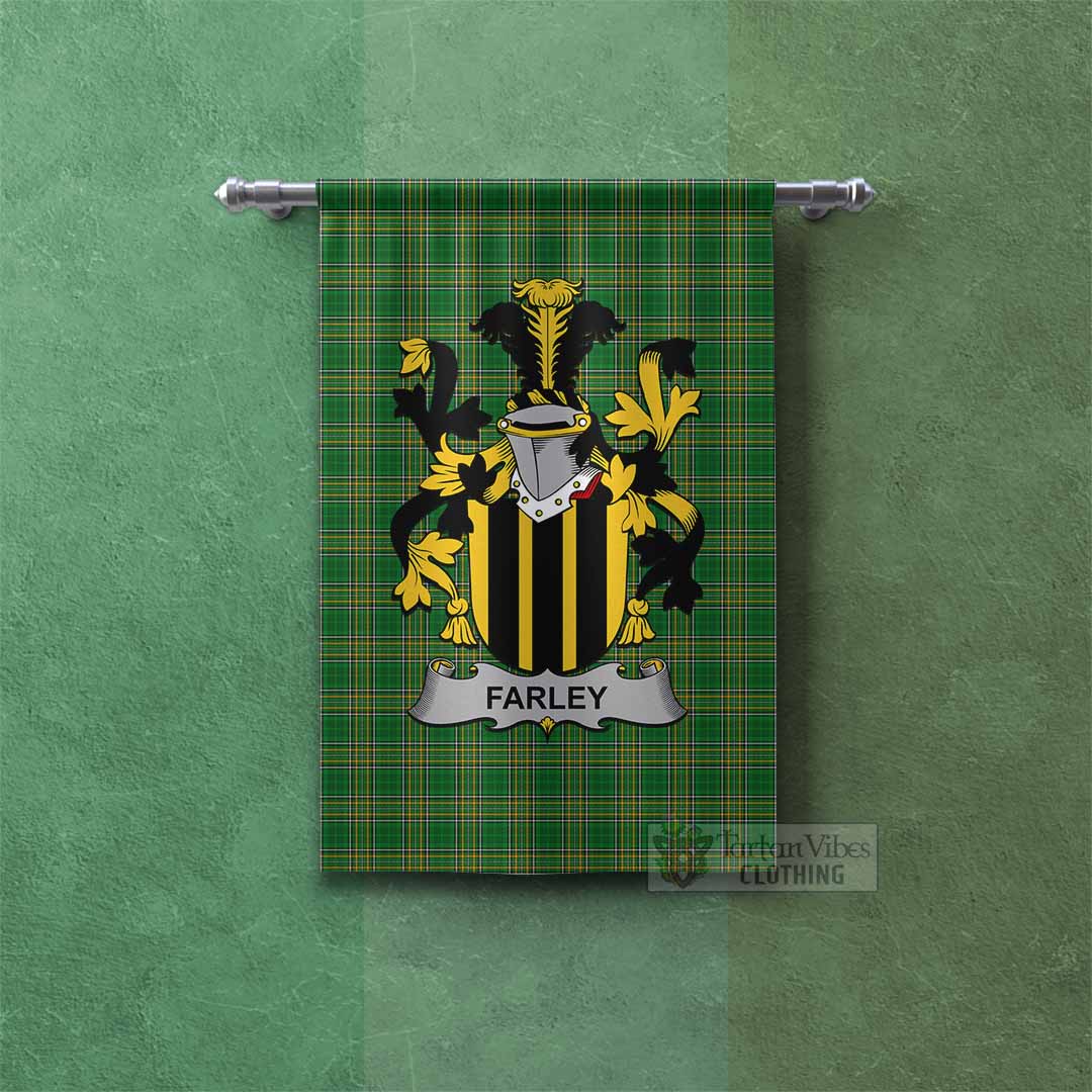 Tartan Vibes Clothing Farley Irish Clan Tartan Gonfalon, Tartan Banner with Coat of Arms