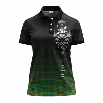 Farmer Irish Clan Women's Polo Shirt with Coat of Arms Erin Go Bragh Celtic Inspired Women - Tartan Vibes Clothing