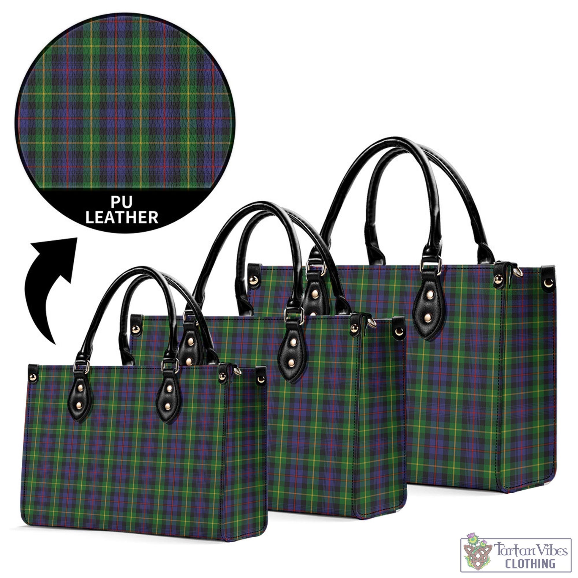 Tartan Vibes Clothing Farquharson Tartan Luxury Leather Handbags
