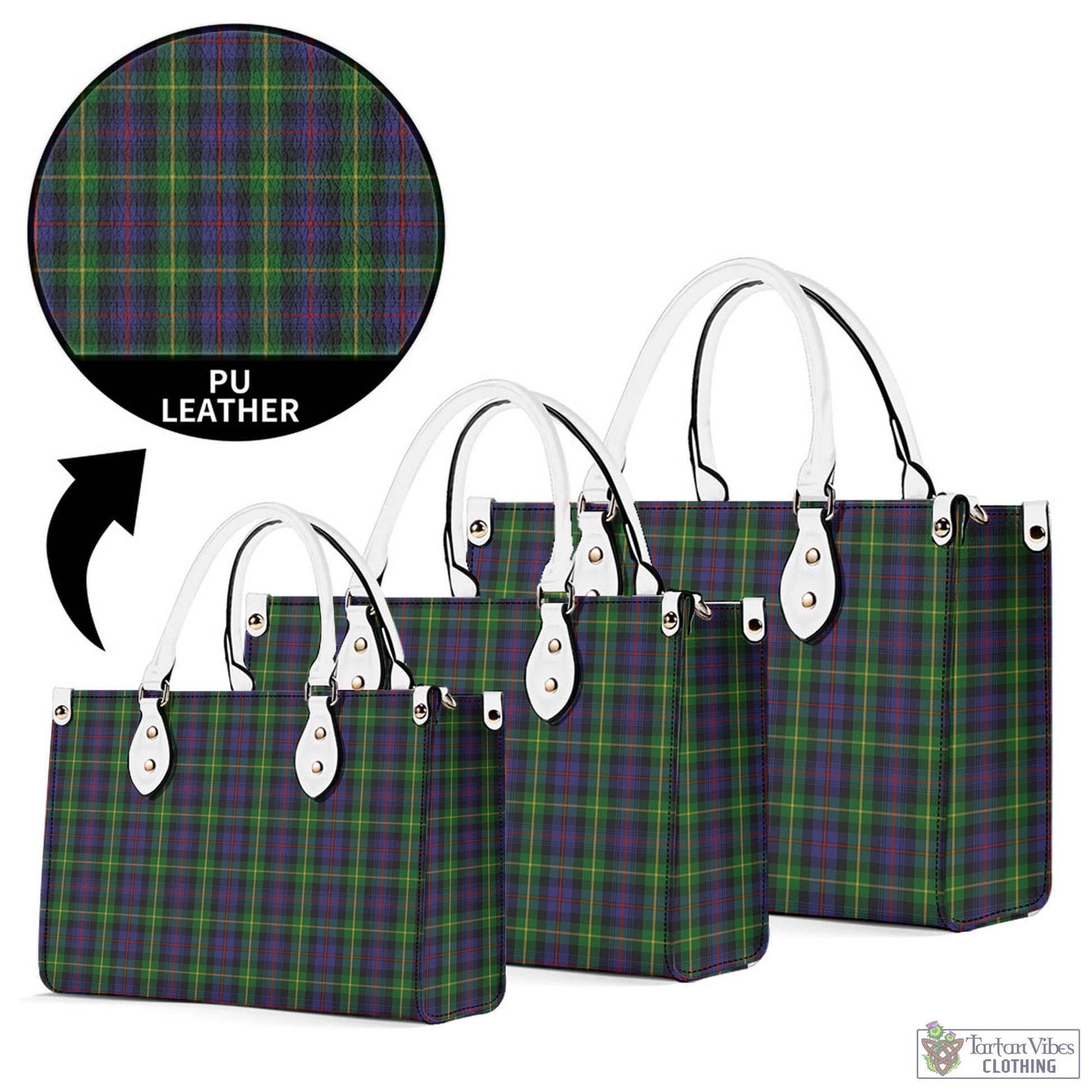 Tartan Vibes Clothing Farquharson Tartan Luxury Leather Handbags