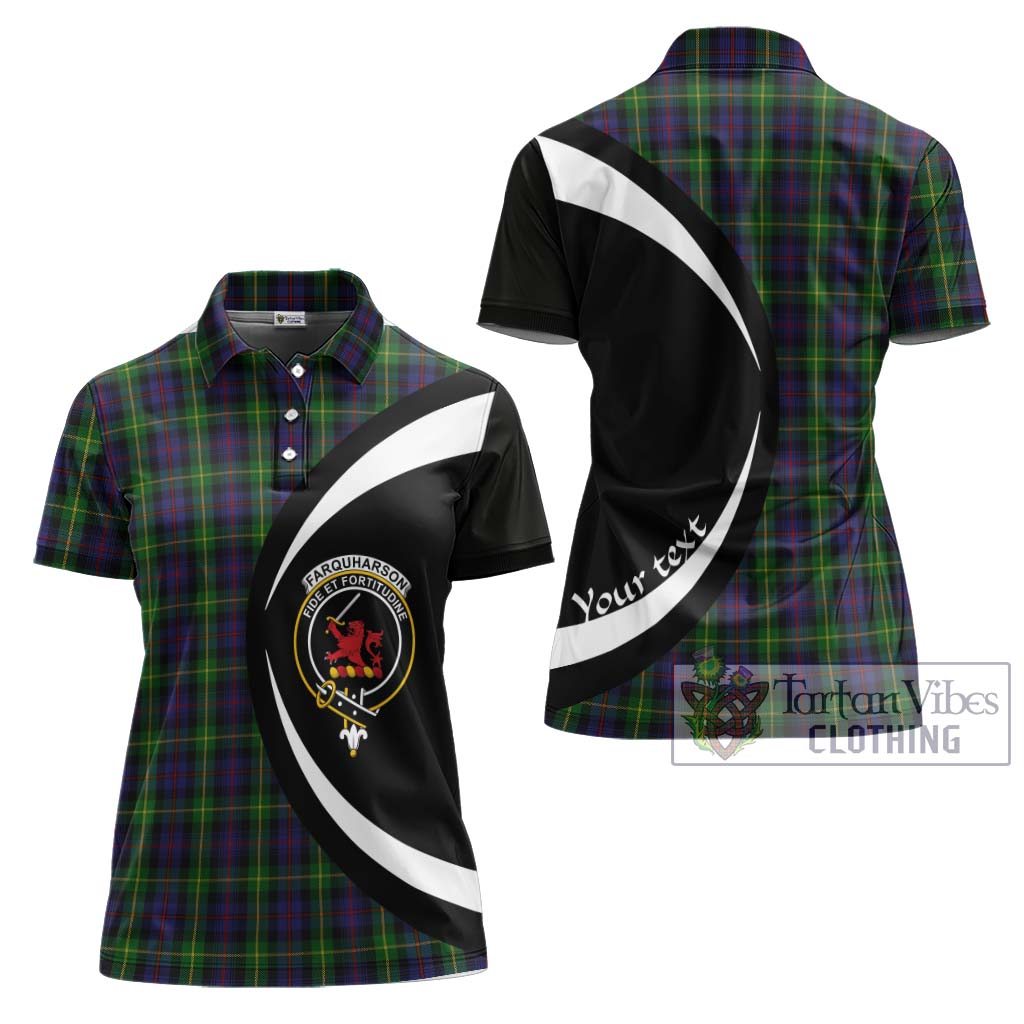 Farquharson Tartan Women's Polo Shirt with Family Crest Circle Style Women - Tartan Vibes Clothing