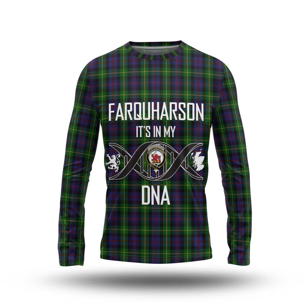 Farquharson Tartan Long Sleeve T-Shirt with Family Crest DNA In Me Style Unisex - Tartanvibesclothing Shop