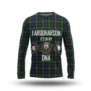 Farquharson Tartan Long Sleeve T-Shirt with Family Crest DNA In Me Style Unisex - Tartanvibesclothing Shop