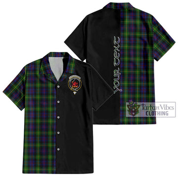 Farquharson Tartan Hawaiian Shirt with Family Crest and Half Of Me Style