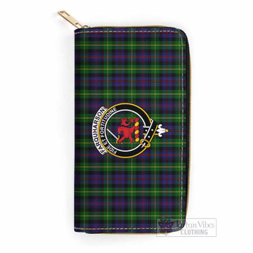 Farquharson Tartan Women's Leather Wallet with Family Crest