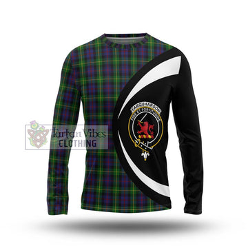 Farquharson Tartan Long Sleeve T-Shirt with Family Crest Circle Style Unisex - Tartan Vibes Clothing
