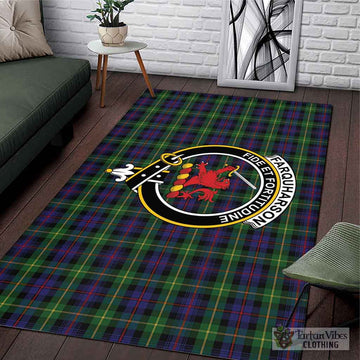 Farquharson Tartan Area Rug with Family Crest