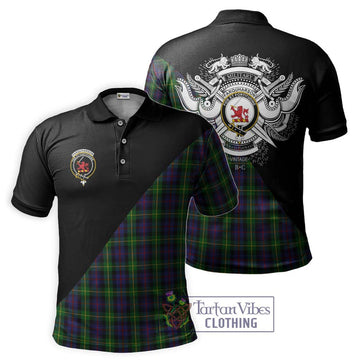 Farquharson Tartan Polo Shirt with Family Crest and Military Logo Style Kid - Tartanvibesclothing Shop