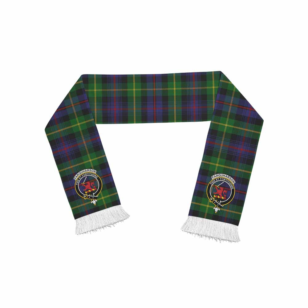 Tartan Vibes Clothing Farquharson Tartan Ruffneck Scarf with Family Crest