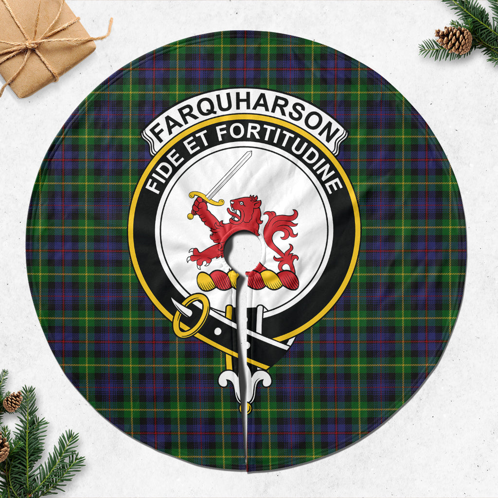 Farquharson Tartan Christmas Tree Skirt with Family Crest - Tartanvibesclothing