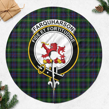 Farquharson Tartan Christmas Tree Skirt with Family Crest