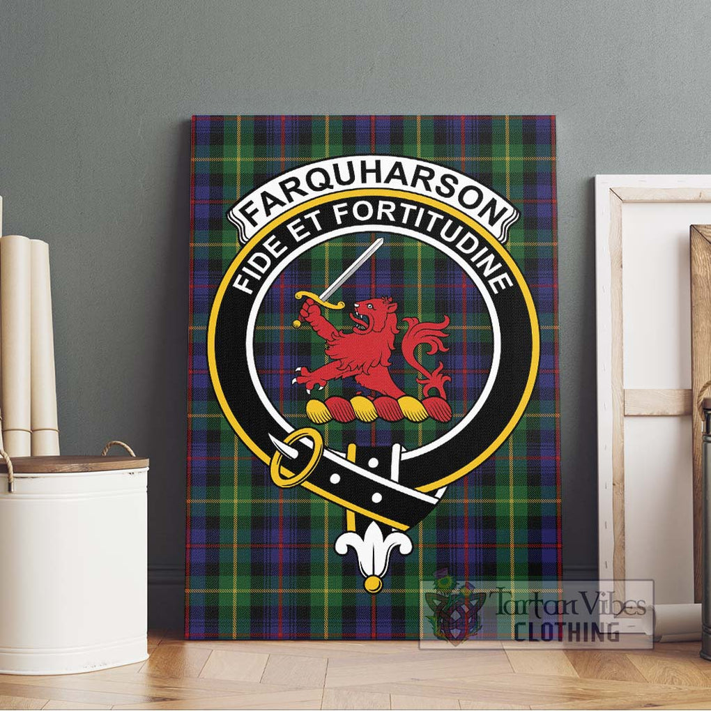 Farquharson Tartan Canvas Print Wall Art with Family Crest Without Frame - Tartan Vibes Clothing