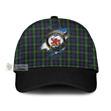 Farquharson Tartan Classic Cap with Family Crest In Me Style