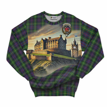 Tartan Vibes Clothing Farquharson Tartan Family Crest Sweatshirt with Scottish Ancient Castle Style