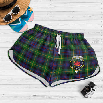 Farquharson Tartan Womens Shorts with Family Crest
