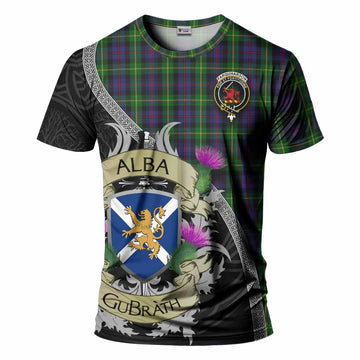 Farquharson Tartan Family Crest T-Shirt Lion Rampant Royal Thistle Shield Celtic Inspired