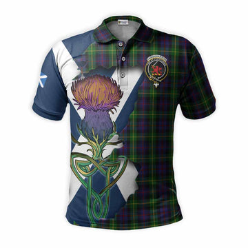 Farquharson Tartan Family Crest Polo Shirt Scottish Thistle Celtic Inspired