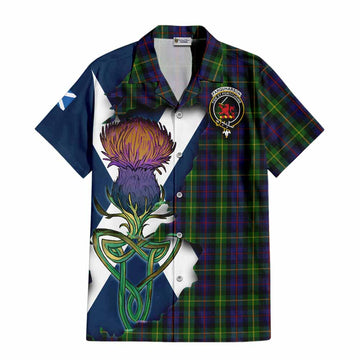 Farquharson Tartan Family Crest Hawaiian Shirt Scottish Thistle Celtic Inspired