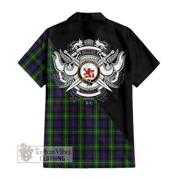 Farquharson Tartan Hawaiian Shirt with Family Crest and Military Logo Style
