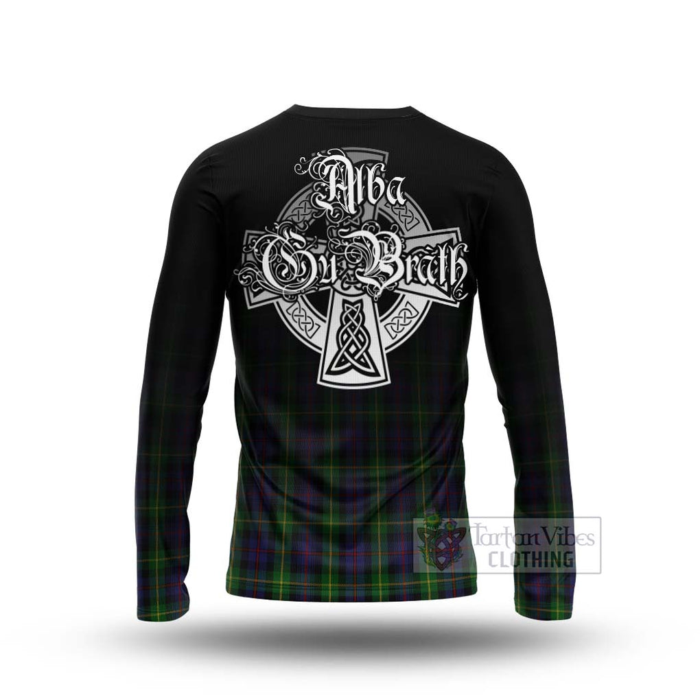 Tartan Vibes Clothing Farquharson Tartan Long Sleeve T-Shirt Featuring Alba Gu Brath Family Crest Celtic Inspired