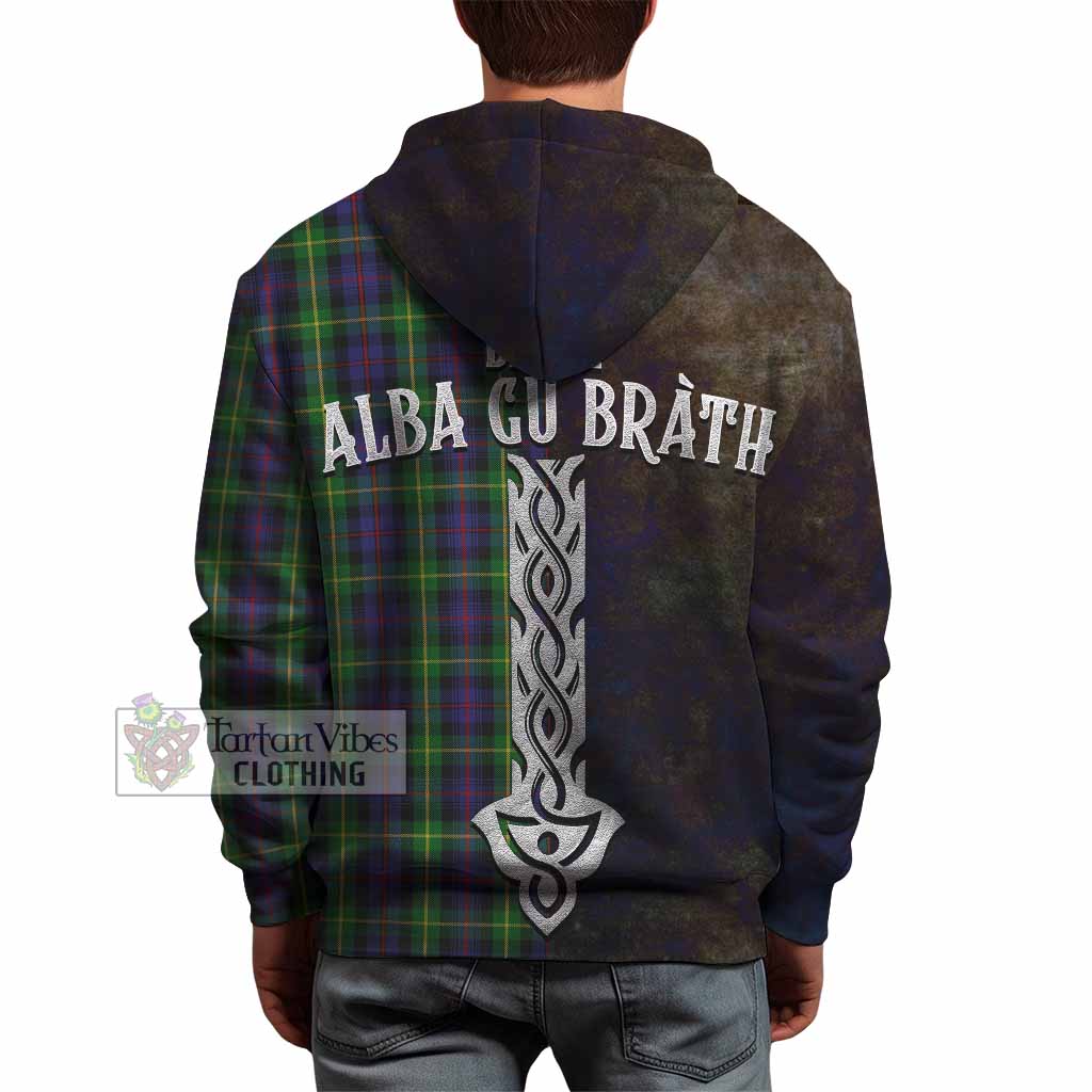 Tartan Vibes Clothing Farquharson Tartan Family Crest Hoodie Alba Gu Brath Be Brave Lion Ancient Style