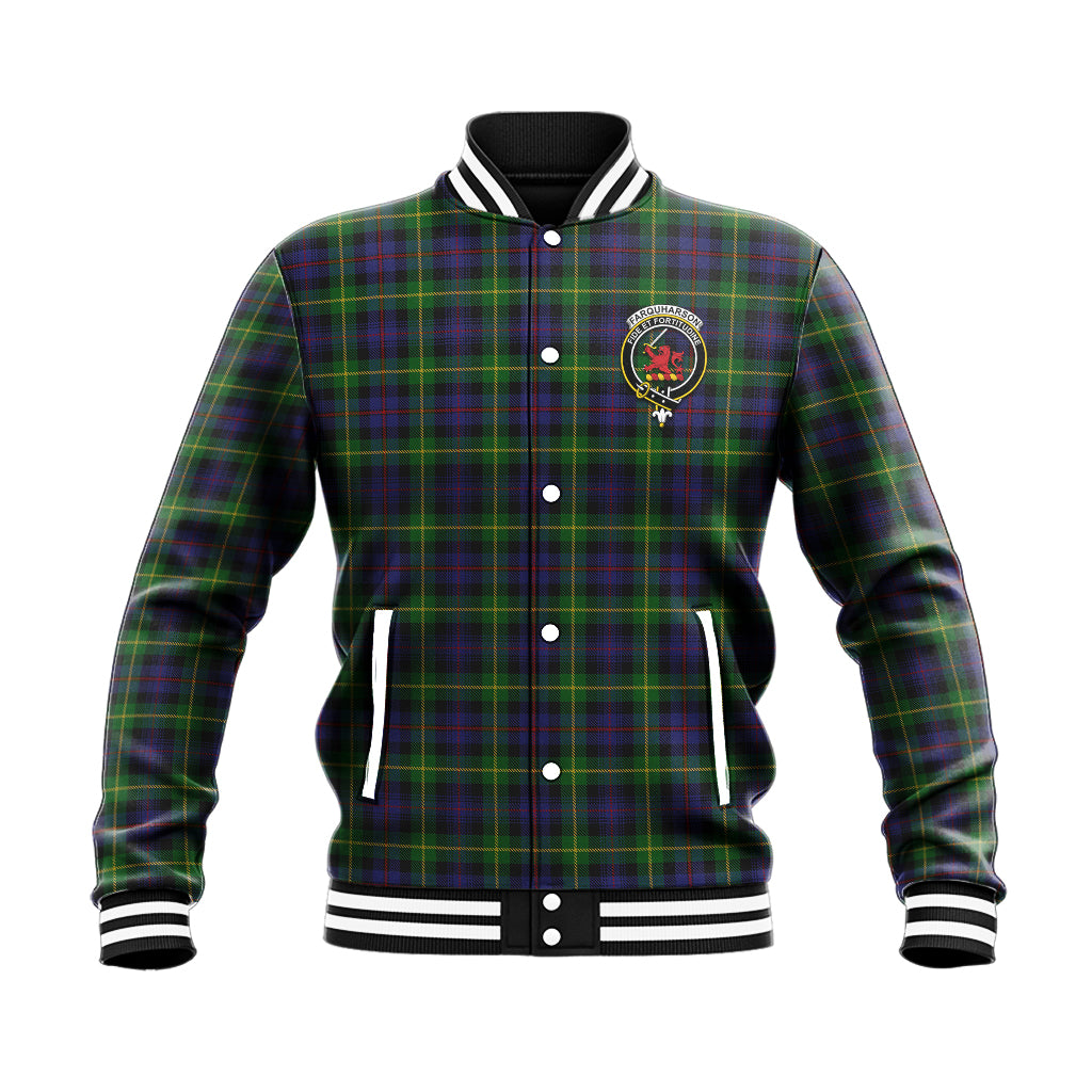 Farquharson Tartan Baseball Jacket with Family Crest - Tartan Vibes Clothing