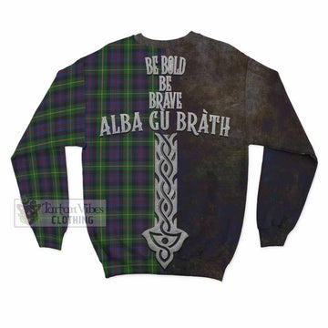 Farquharson Tartan Family Crest Sweatshirt Alba Gu Brath Be Brave Lion Ancient Style