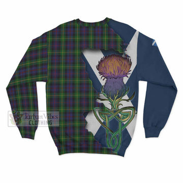Tartan Vibes Clothing Farquharson Tartan Family Crest Sweatshirt Scottish Thistle Celtic Inspired
