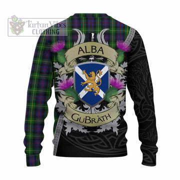 Farquharson Tartan Family Crest Knitted Sweater Lion Rampant Royal Thistle Shield Celtic Inspired