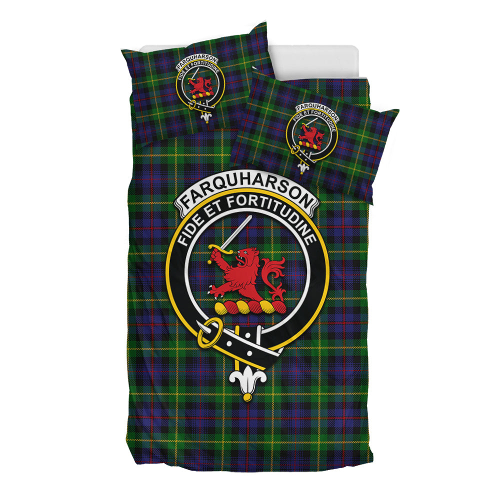 Farquharson Tartan Bedding Set with Family Crest - Tartan Vibes Clothing