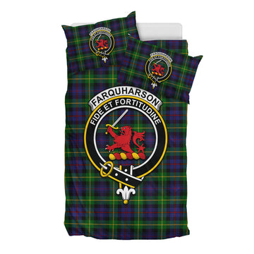 Farquharson Tartan Bedding Set with Family Crest