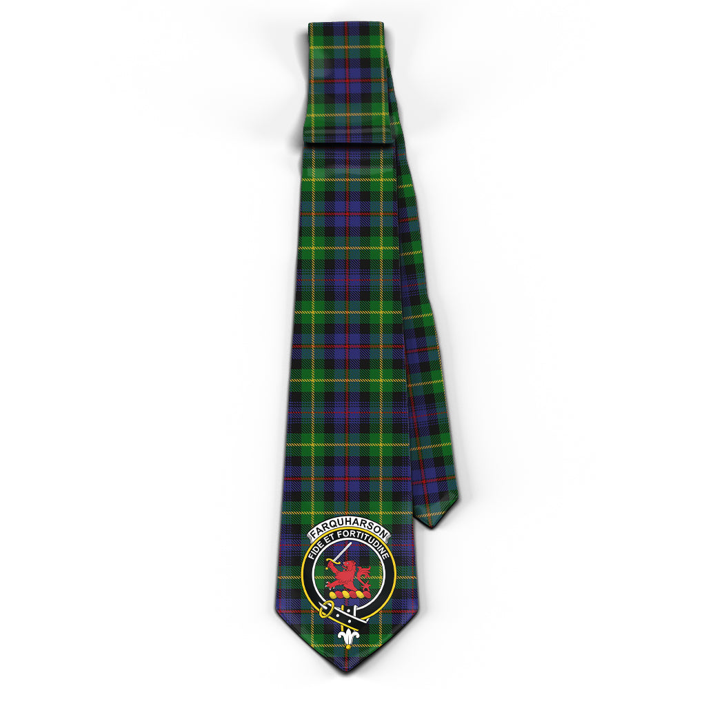Farquharson Tartan Classic Necktie with Family Crest - Tartan Vibes Clothing