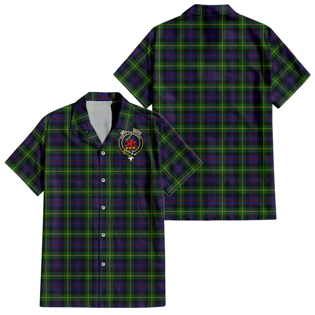 farquharson-tartan-short-sleeve-button-down-shirt-with-family-crest