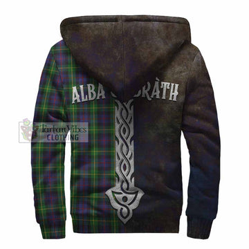 Farquharson Tartan Family Crest Sherpa Hoodie Alba Gu Brath Be Brave Lion Ancient Style
