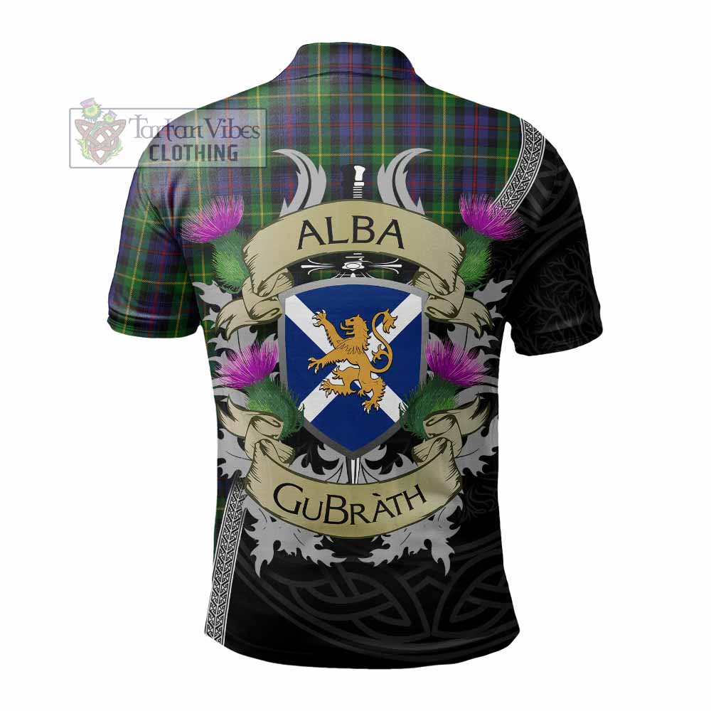 Tartan Vibes Clothing Farquharson Tartan Family Crest Polo Shirt Lion Rampant Royal Thistle Shield Celtic Inspired