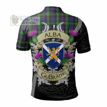 Farquharson Tartan Family Crest Polo Shirt Lion Rampant Royal Thistle Shield Celtic Inspired