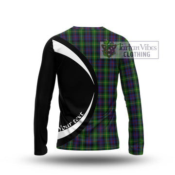 Farquharson Tartan Long Sleeve T-Shirt with Family Crest Circle Style - Tartan Vibes Clothing