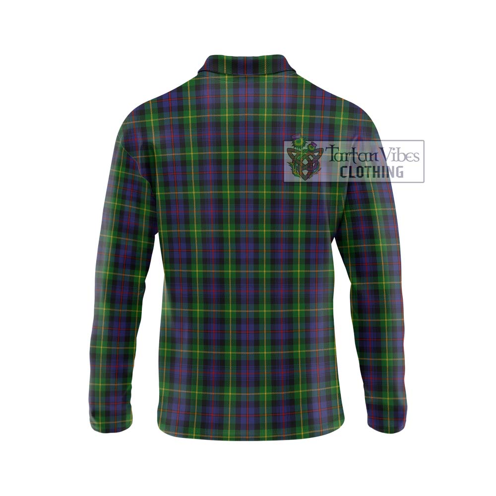 Farquharson Tartan Long Sleeve Polo Shirt with Family Crest DNA In Me Style - Tartanvibesclothing Shop