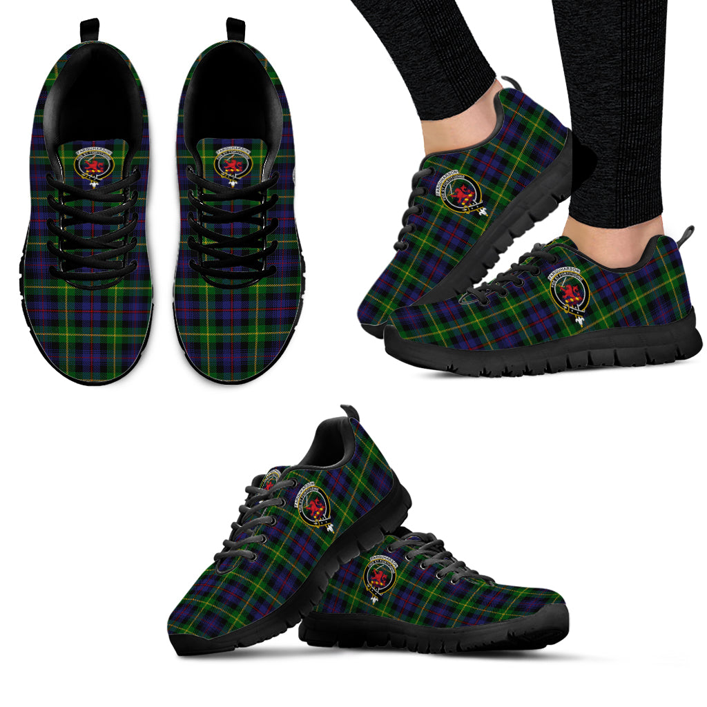 Farquharson Tartan Sneakers with Family Crest - Tartan Vibes Clothing