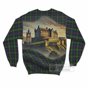 Tartan Vibes Clothing Farquharson Tartan Family Crest Sweatshirt with Scottish Ancient Castle Style