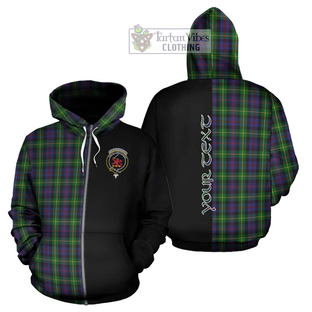 Farquharson Tartan Hoodie with Family Crest and Half Of Me Style - Tartanvibesclothing Shop