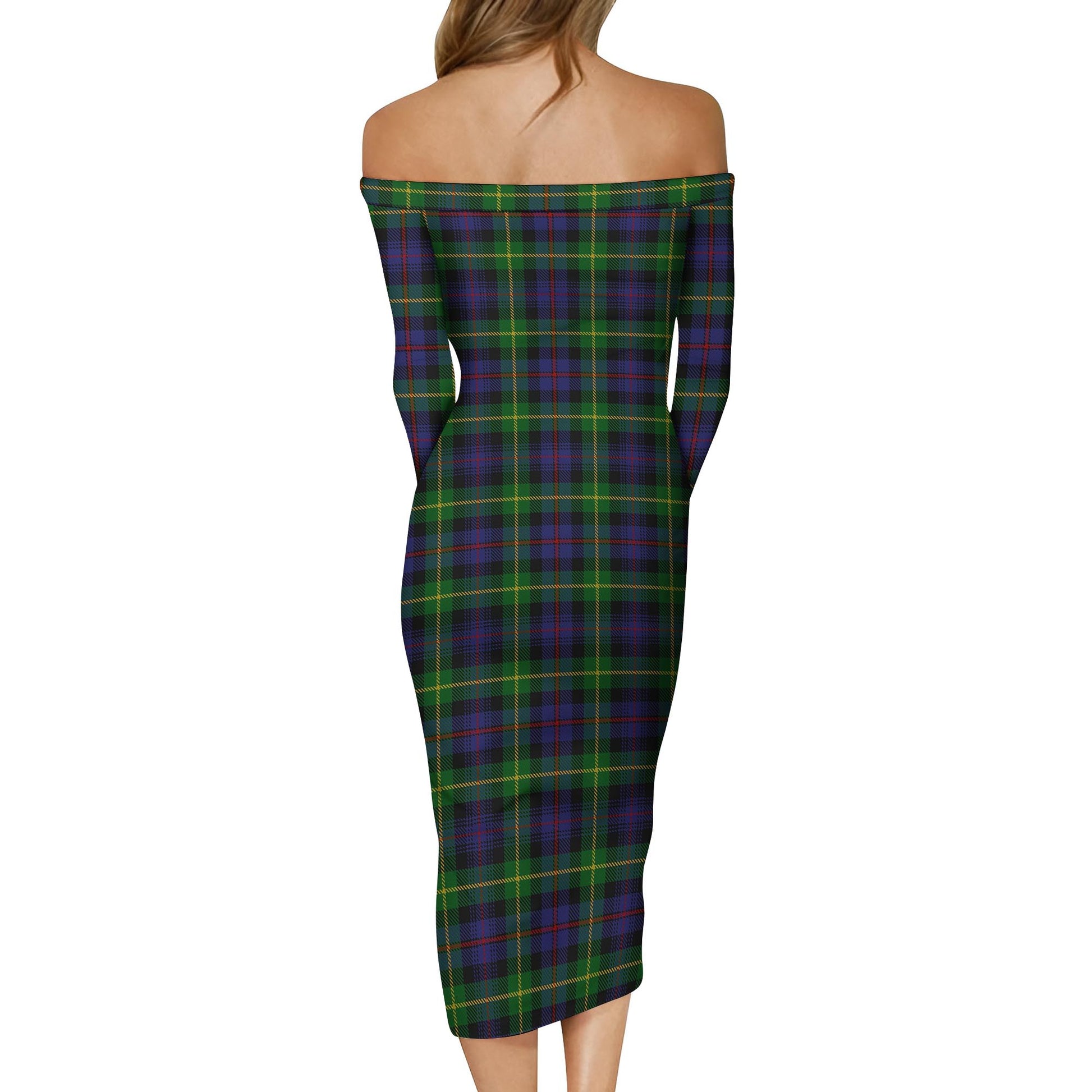 Farquharson Tartan Off Shoulder Lady Dress - Tartanvibesclothing