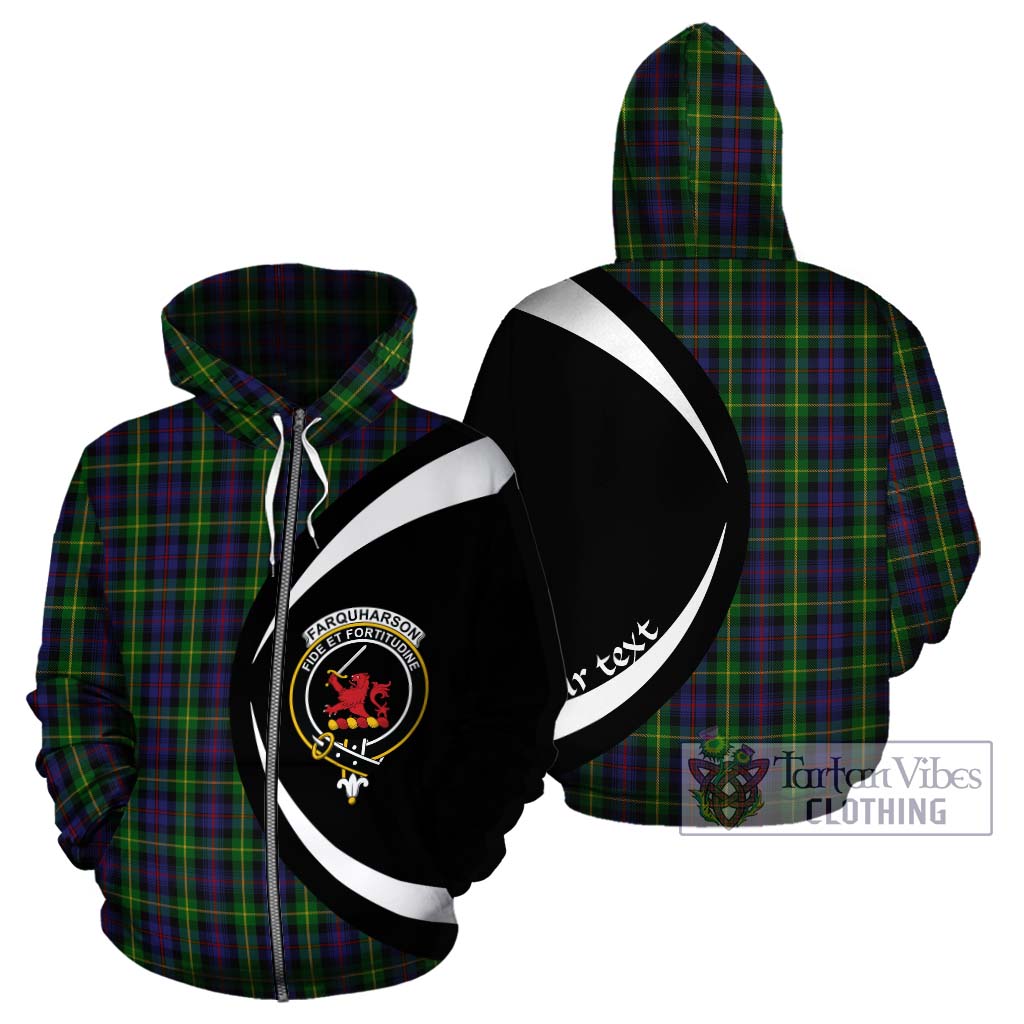 Tartan Vibes Clothing Farquharson Tartan Hoodie with Family Crest Circle Style