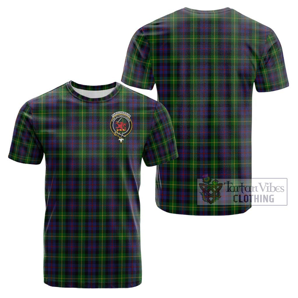 Farquharson Tartan Cotton T-Shirt with Family Crest Kid's Shirt - Tartanvibesclothing Shop