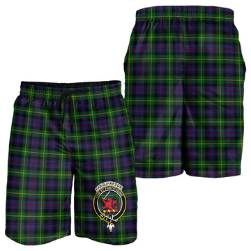 Farquharson Tartan Mens Shorts with Family Crest