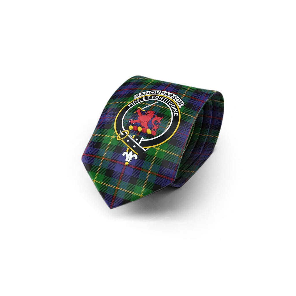 Farquharson Tartan Classic Necktie with Family Crest - Tartan Vibes Clothing