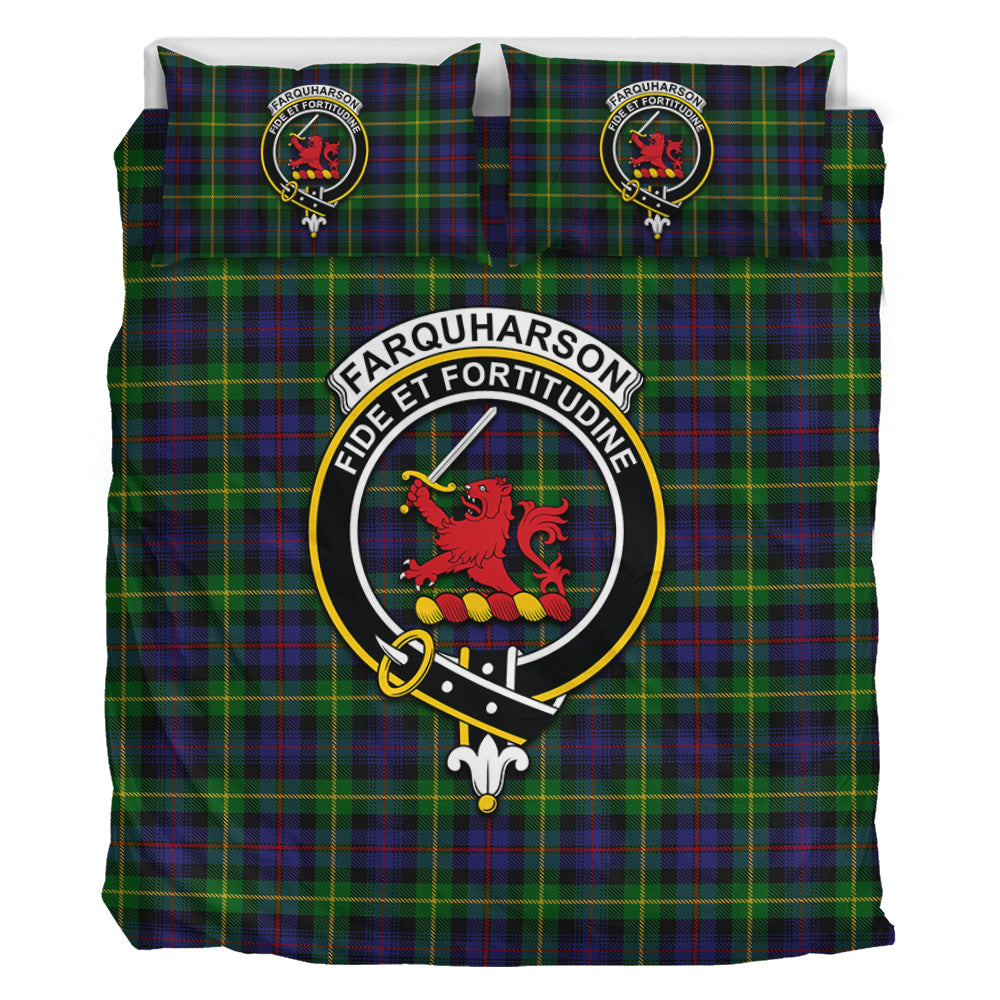 Farquharson Tartan Bedding Set with Family Crest - Tartan Vibes Clothing
